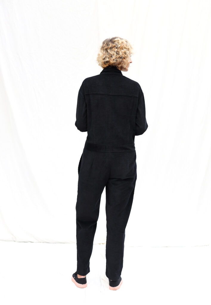 Black cord long sleeve coverall AMBRE - Image 4
