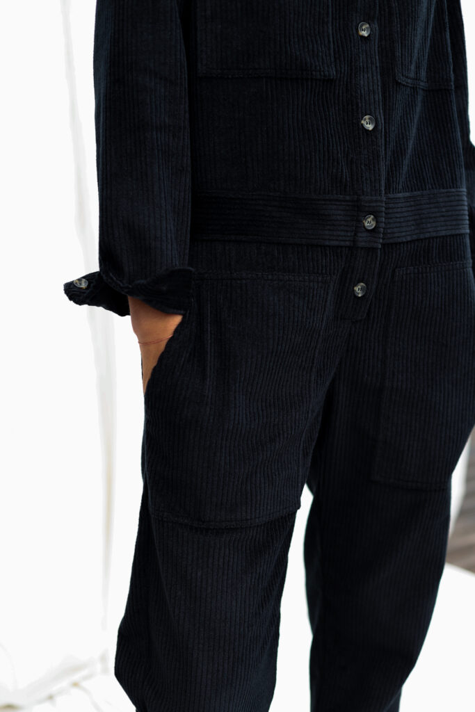 Black cord long sleeve coverall AMBRE - Image 5