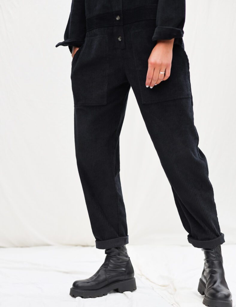 Black cord long sleeve coverall AMBRE - Image 2