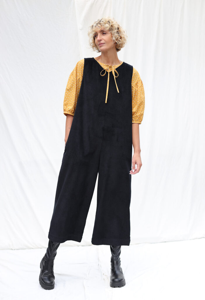 Sleeveless oversized cord jumpsuit - Image 1