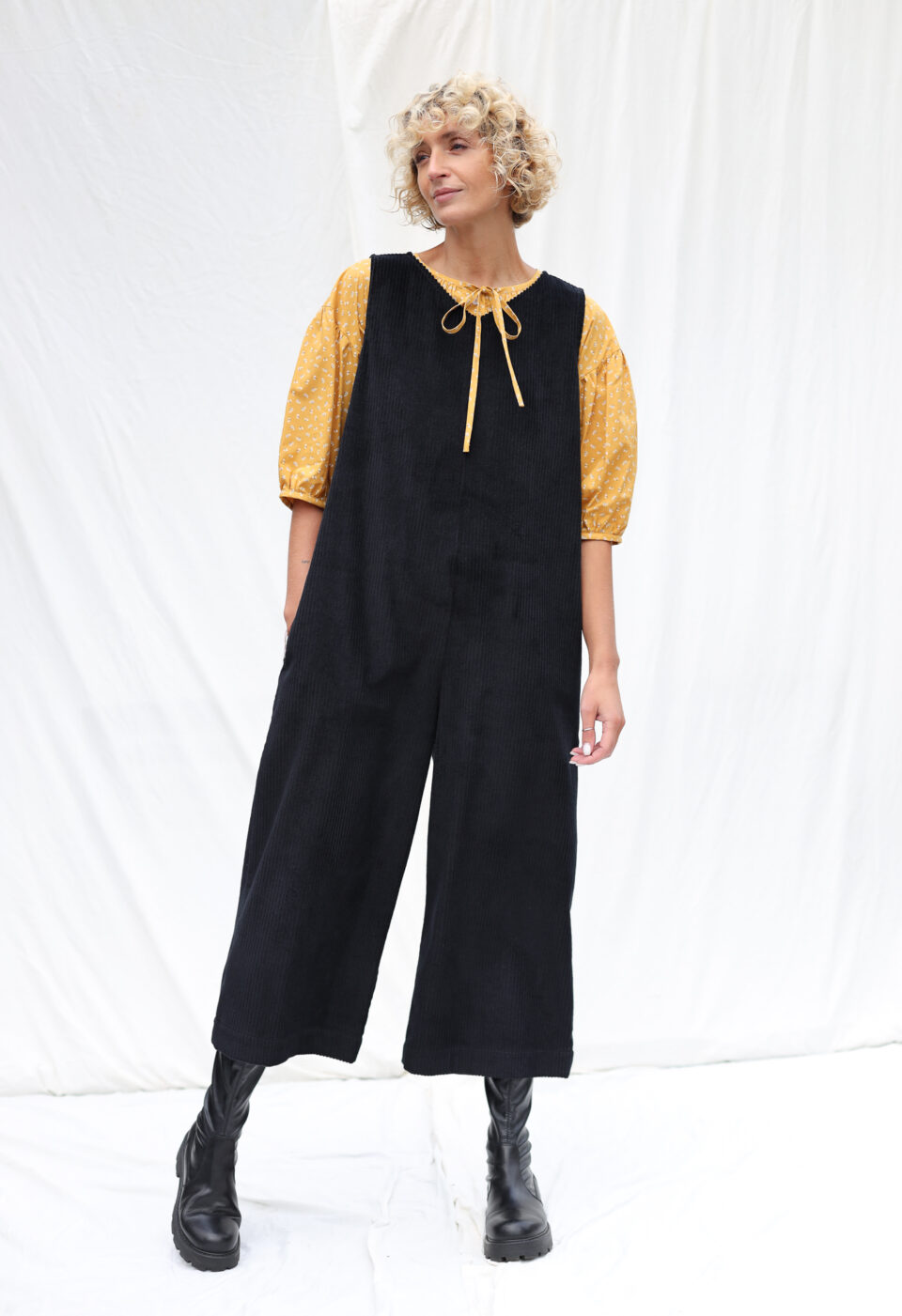 Sleeveless oversized cord jumpsuit - Image 1