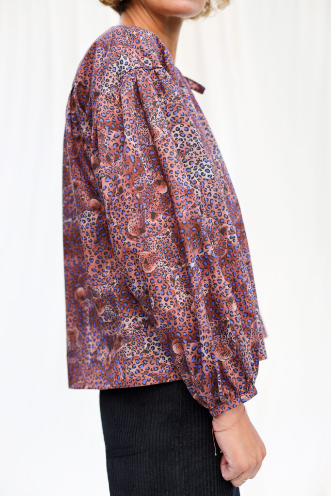Animal print silky cotton blouse STELLA - Image 1