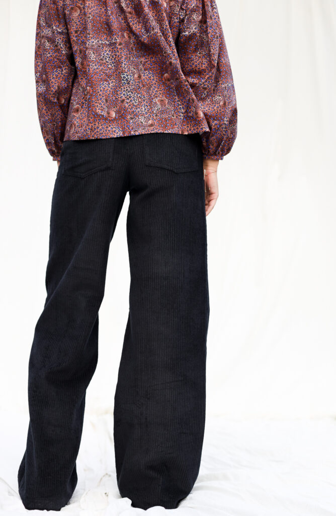 Wide leg black cord pants LUNA - Image 5