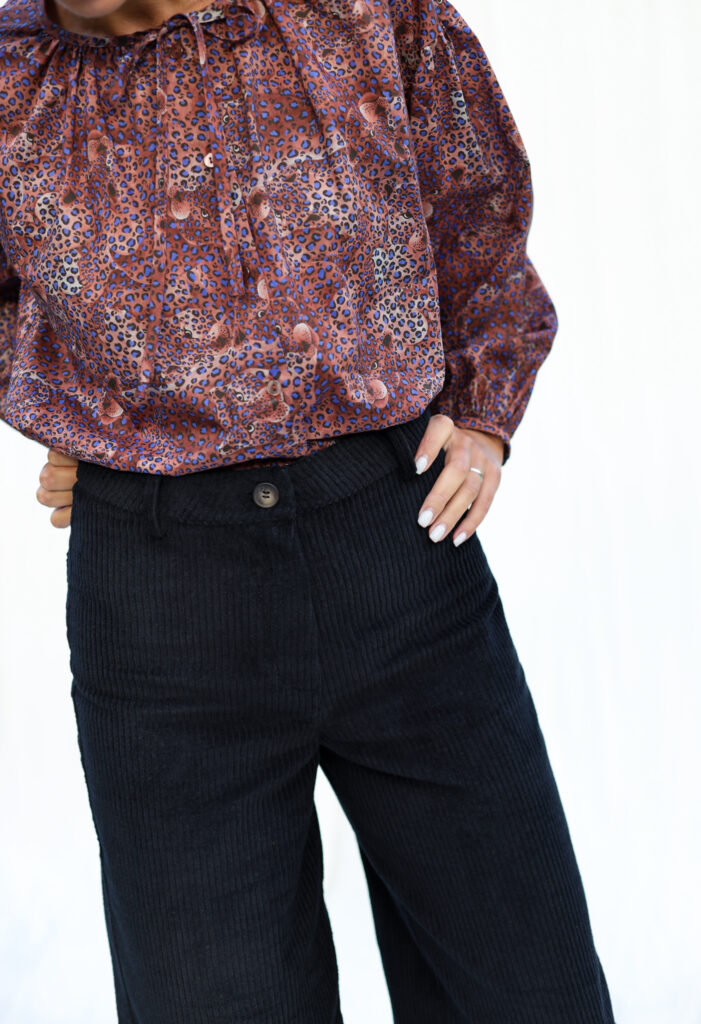 Wide leg black cord pants LUNA - Image 4