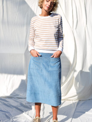 A-line wide wale cord skirt | Skirt | Sustainable clothing | OffOn clothing