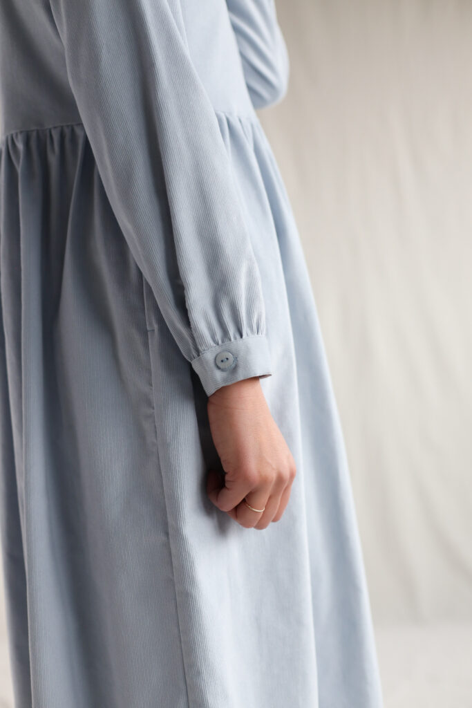 Needlecord grandad collar button through dress CORA - Image 5