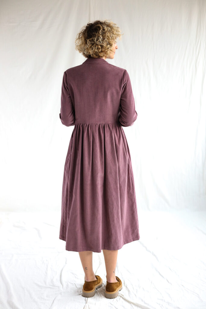 Needlecord long sleeve grandad collar dress CORA - Image 2