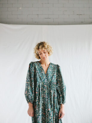 Flowy overlapped V-neck boho dress CROCHET MEADOW | Dress | Sustainable clothing | OffOn clothing