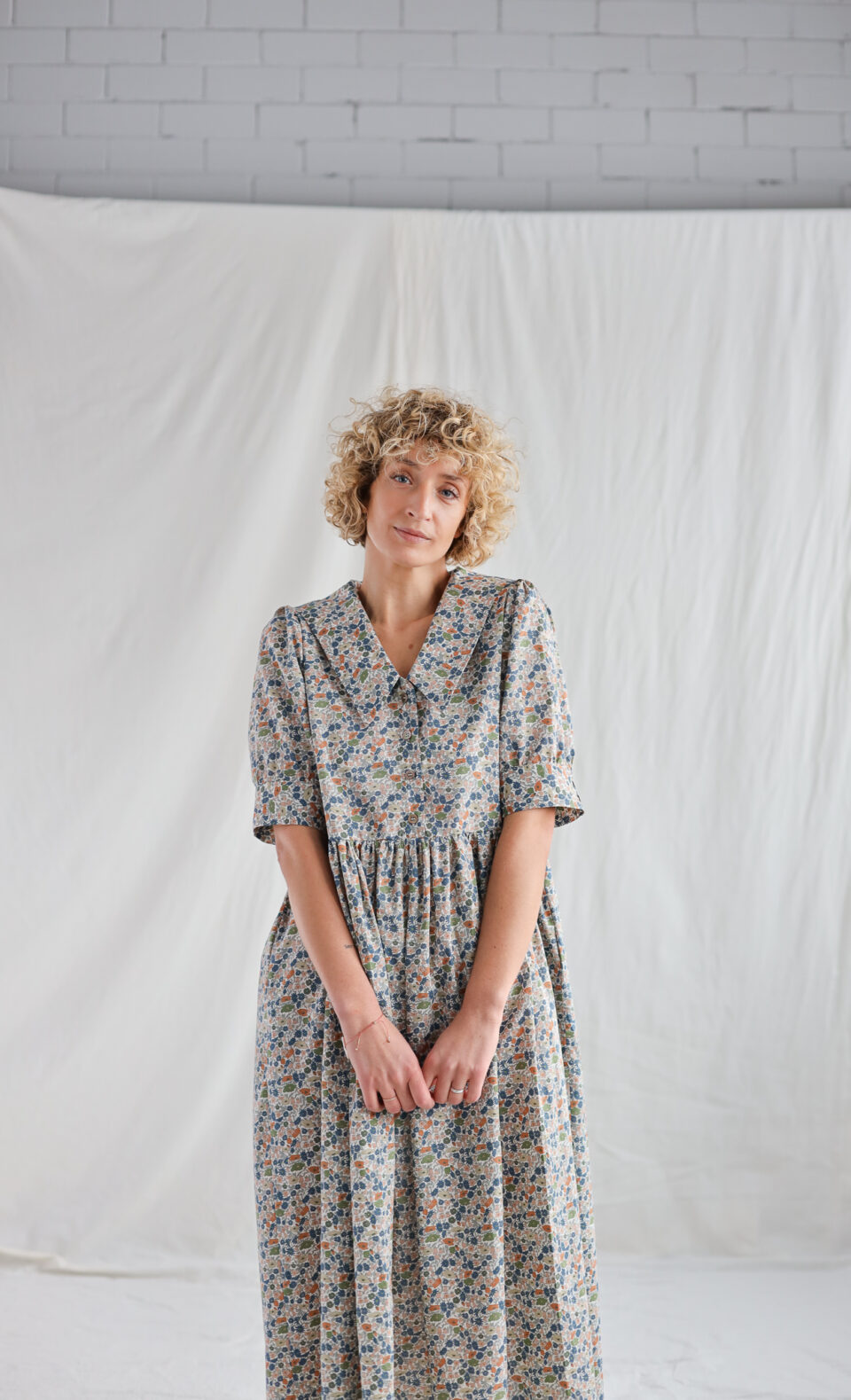 Sailor collar floral print dress AVRIL - Image 5