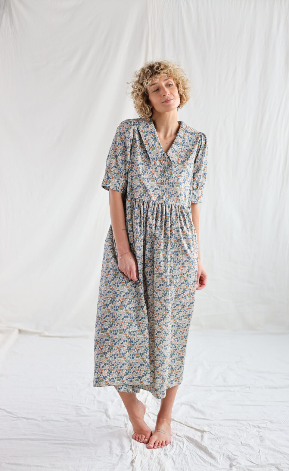 Sailor collar floral print dress AVRIL - Image 3