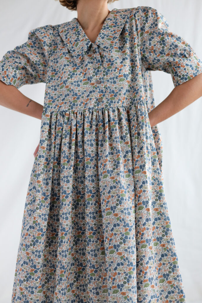 Sailor collar floral print dress AVRIL - Image 1